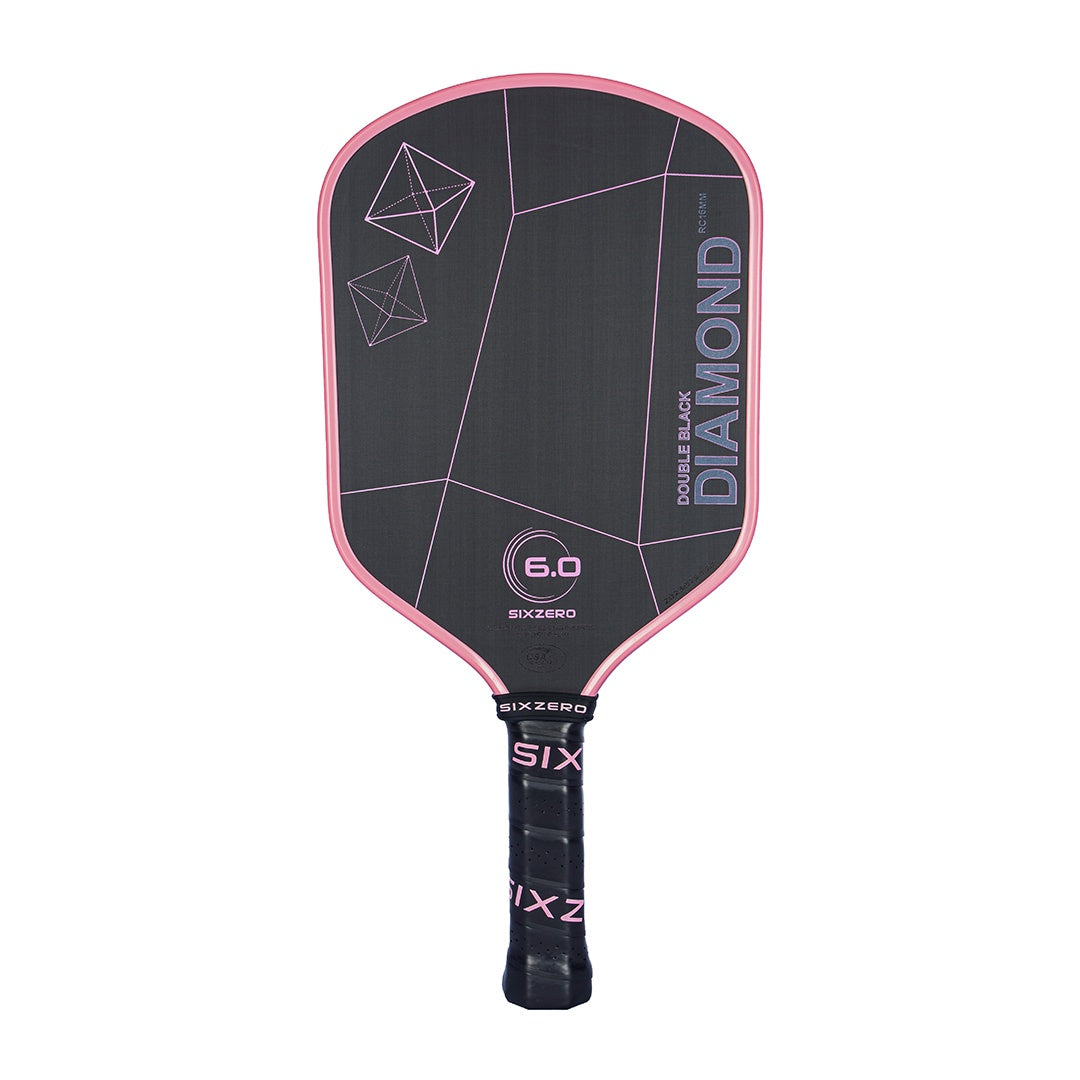 Six Zero Double Black Diamond Control 14mm Pickleball Paddle Cherry Blossom/Pink Edge