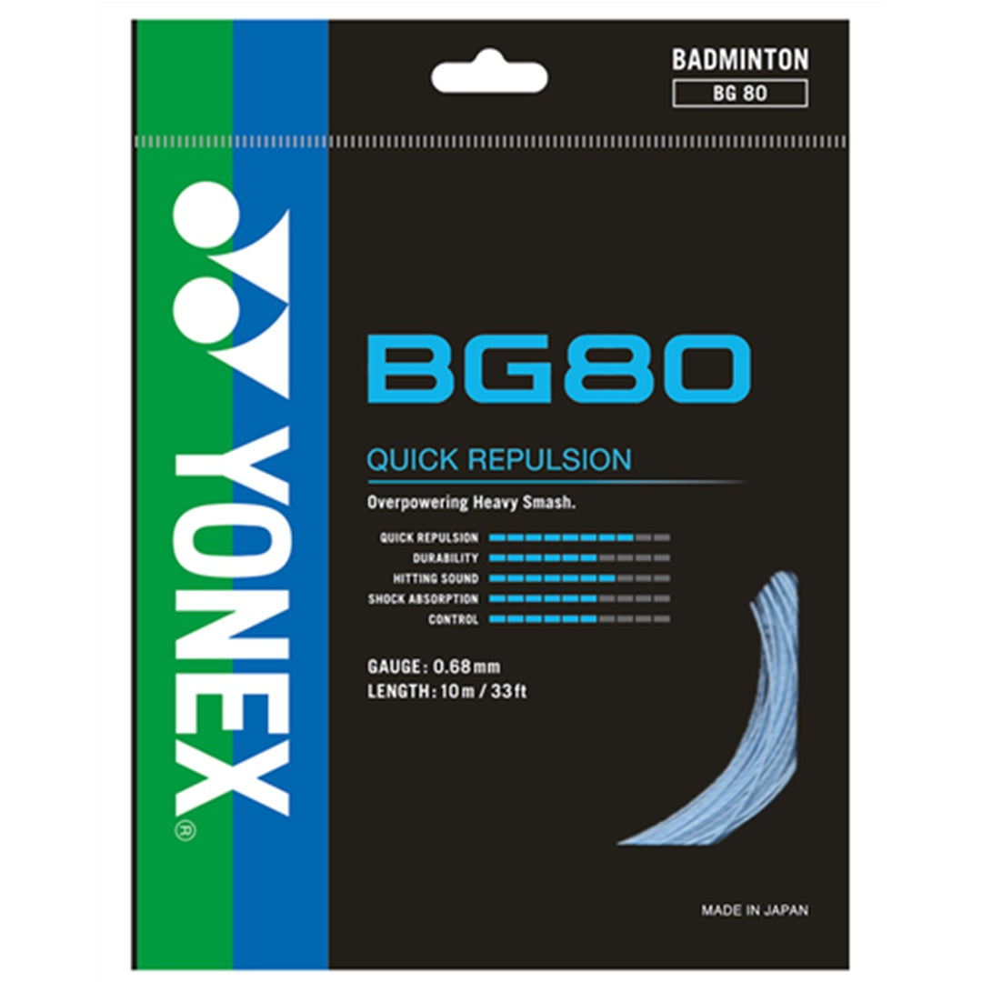 Yonex BG80 Badminton String Set Sky Blue